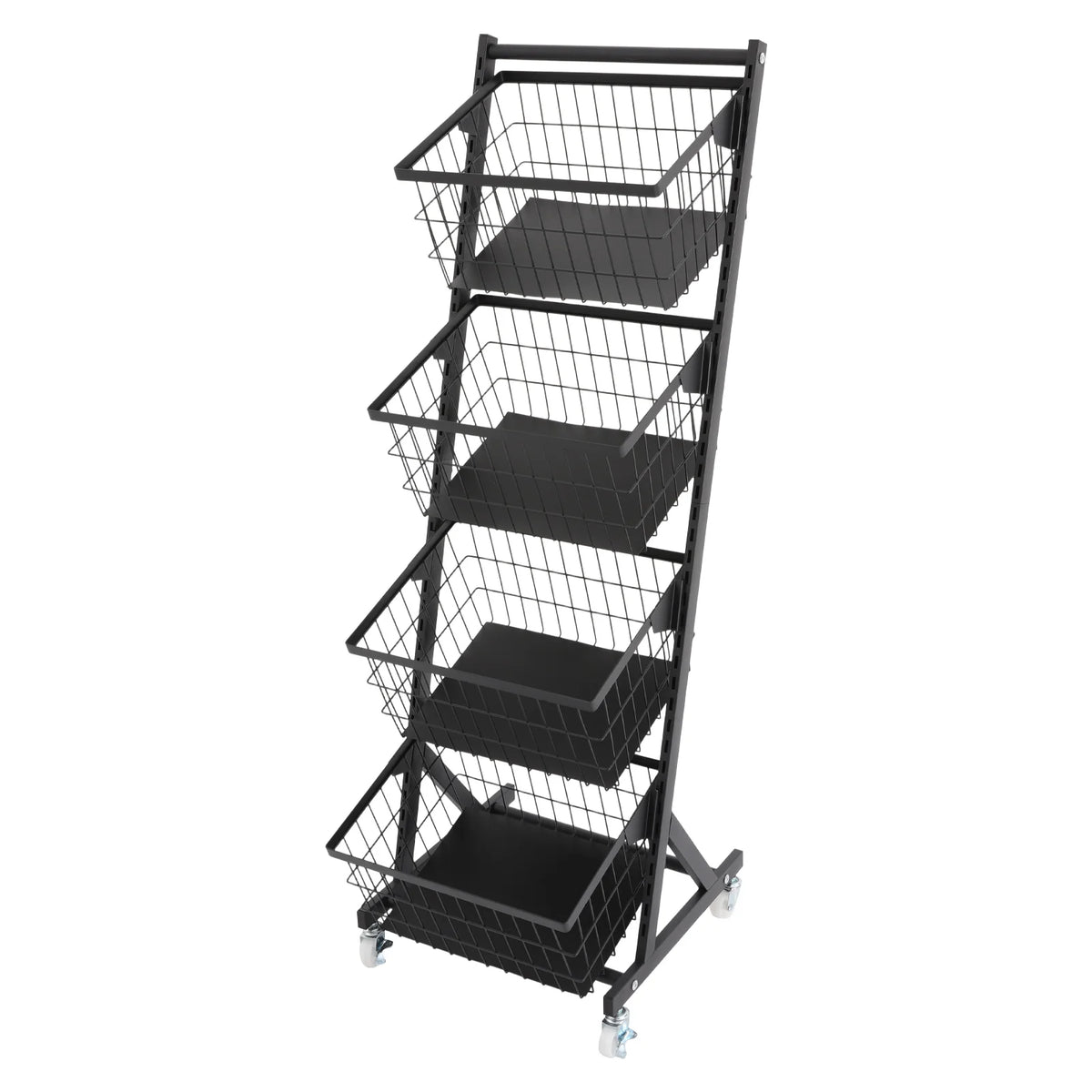 Bymaocar Steel Snack Display Rack With Wheels For Kitchen Storage