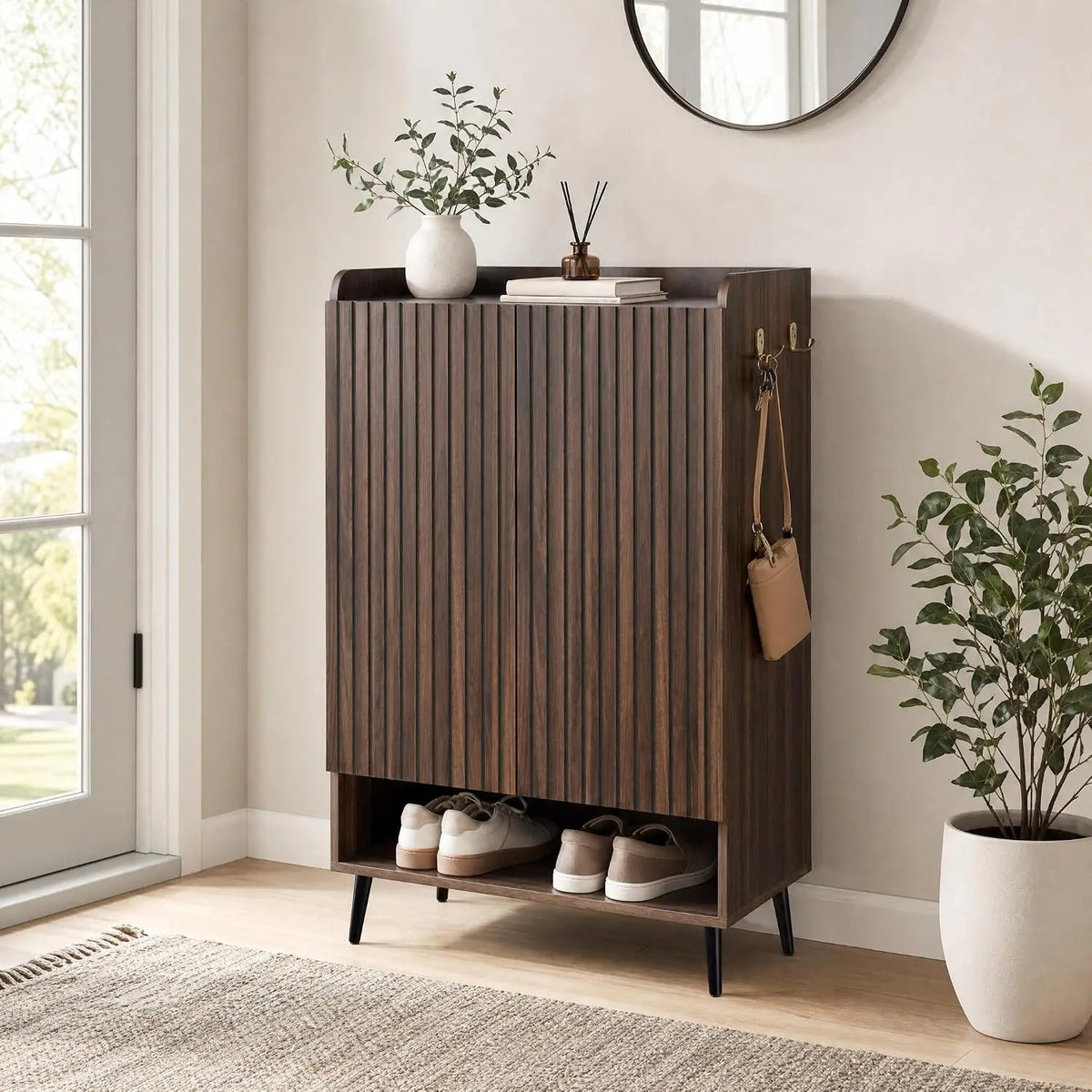 Garvee Multi Layer Shoe Cabinet With Doors For Home Storage
