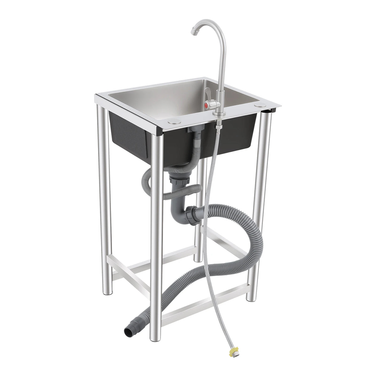 Commercial Stainless Steel Freestanding Utility Sink With Faucet For Kitchen
