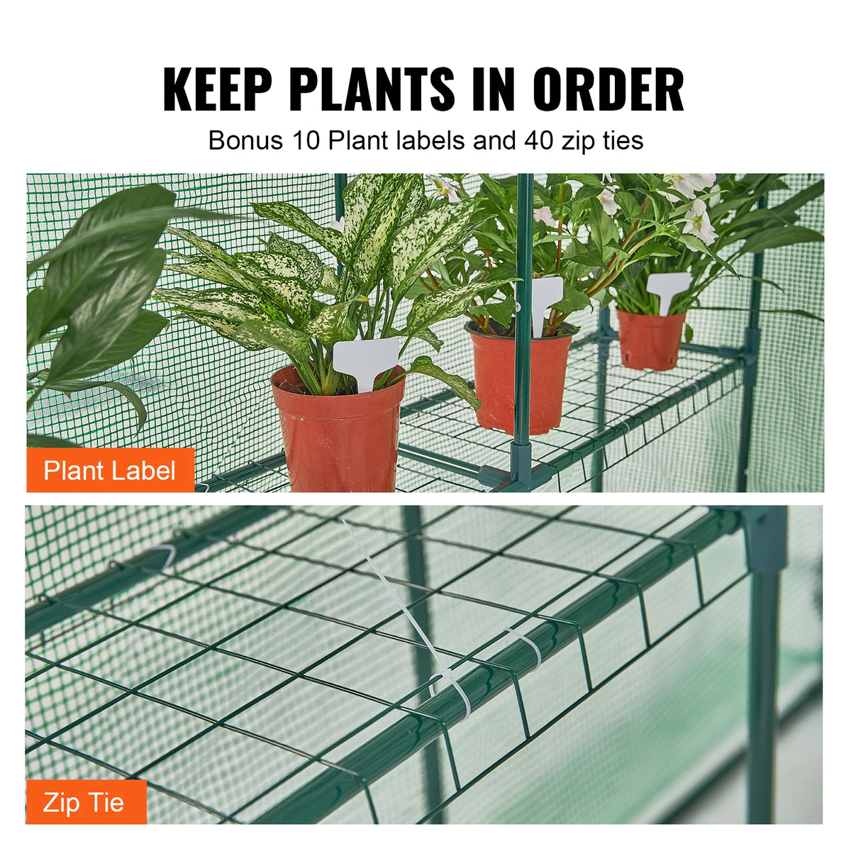Walk In Greenhouse With Steel Frame And Polyethylene Cover
