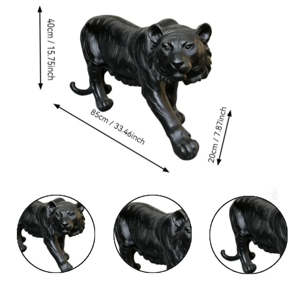 Simulated Tiger Resin Garden Statue For Patio Decor