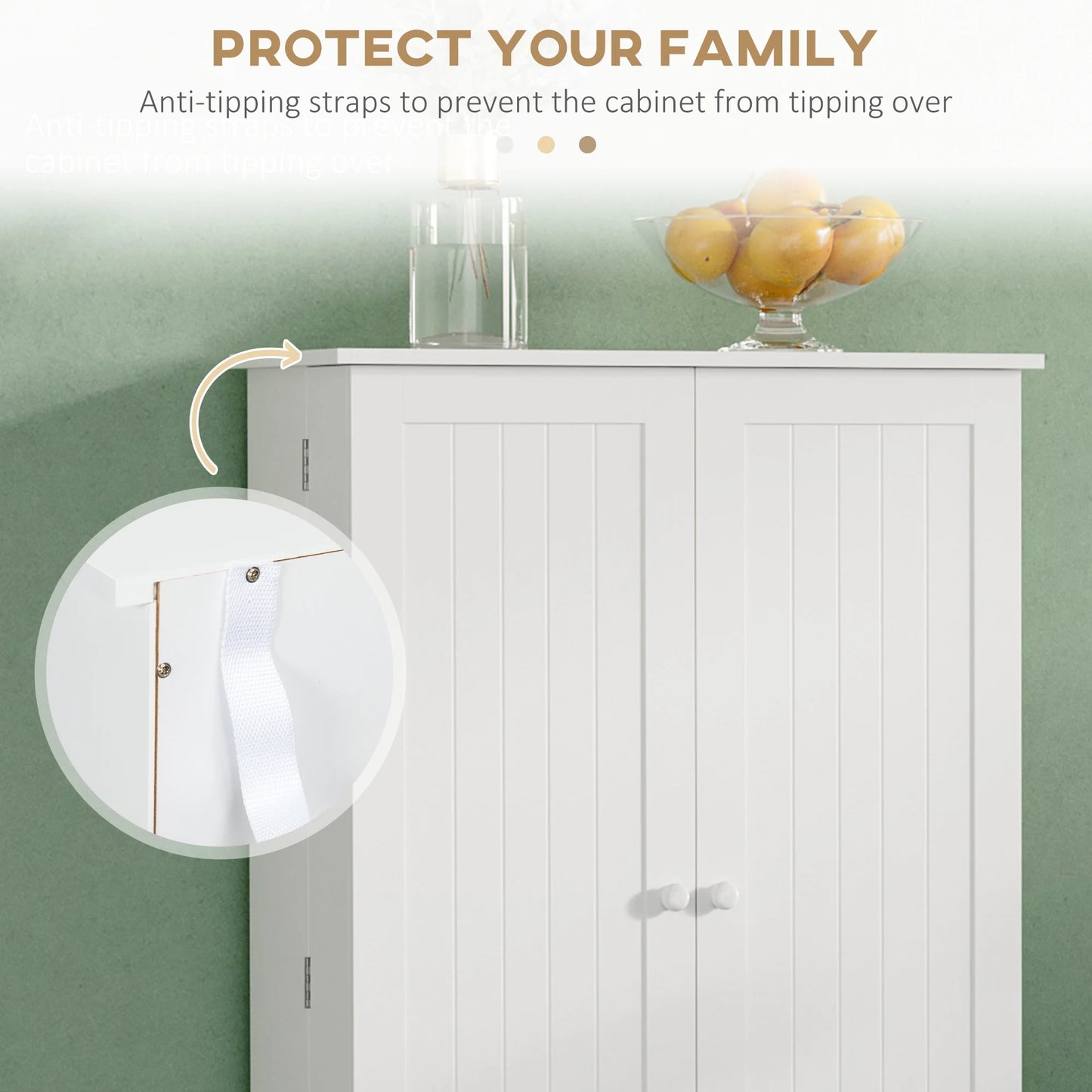 Modern Freestanding Kitchen Pantry Cabinet With Adjustable Shelves