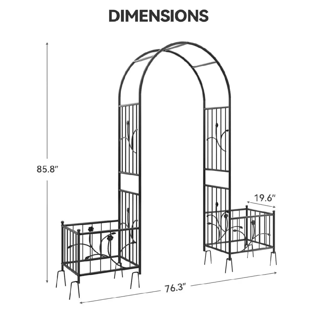 Sturdy Metal Garden Arbor Trellis Arch For Outdoor Plants