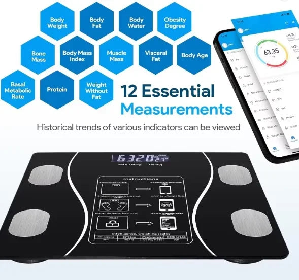 Premium Smart Digital Body Fat Scale With USB Cable