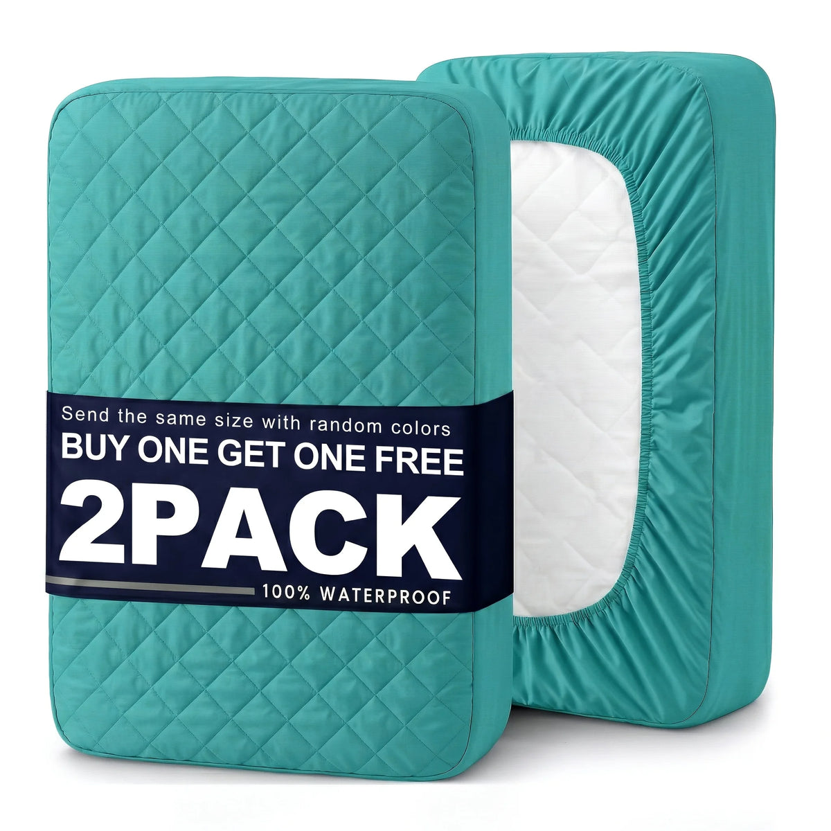 2Pcs,Buy One Selected Color Get One Random Free Quilted Waterproof Mattress Cover, Comfortable Stain & Wrinkle Resistant