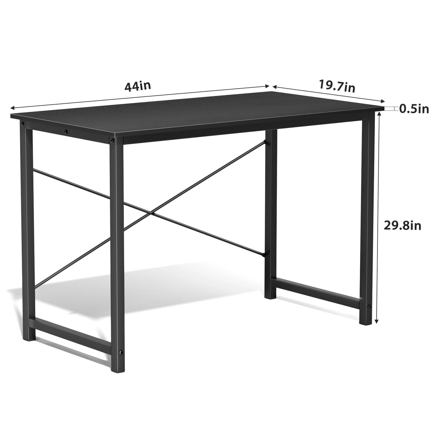 JHK Computer Desk Wood Table With Metal Frame For Office