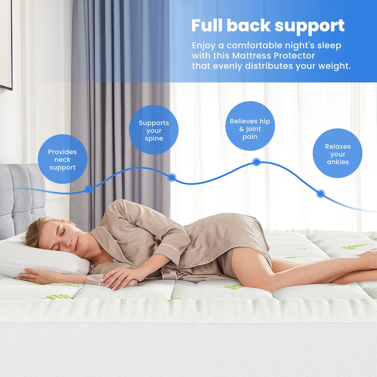 MCQ Bamboo Viscose Mattress Topper With Cooling Memory Foam