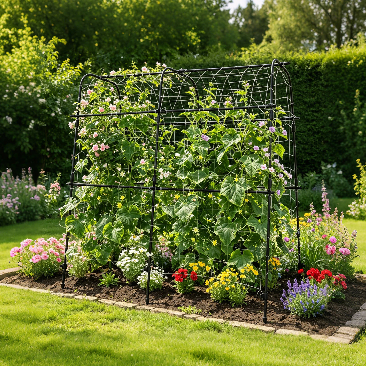 HiMISS U Shape Metal Garden Arch Trellis For Climbing Plants