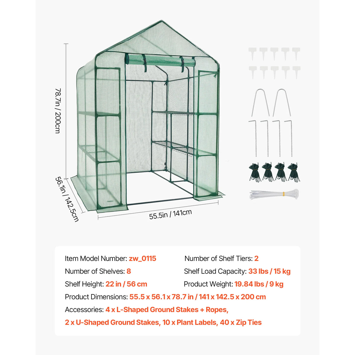 Walk In Greenhouse With Steel Frame And Polyethylene Cover