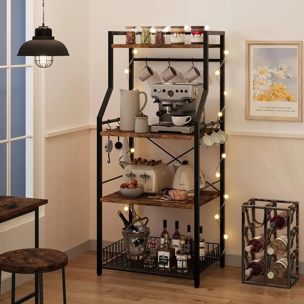 Garvee 4 Tier Metal Floor Standing Kitchen Cookware Rack