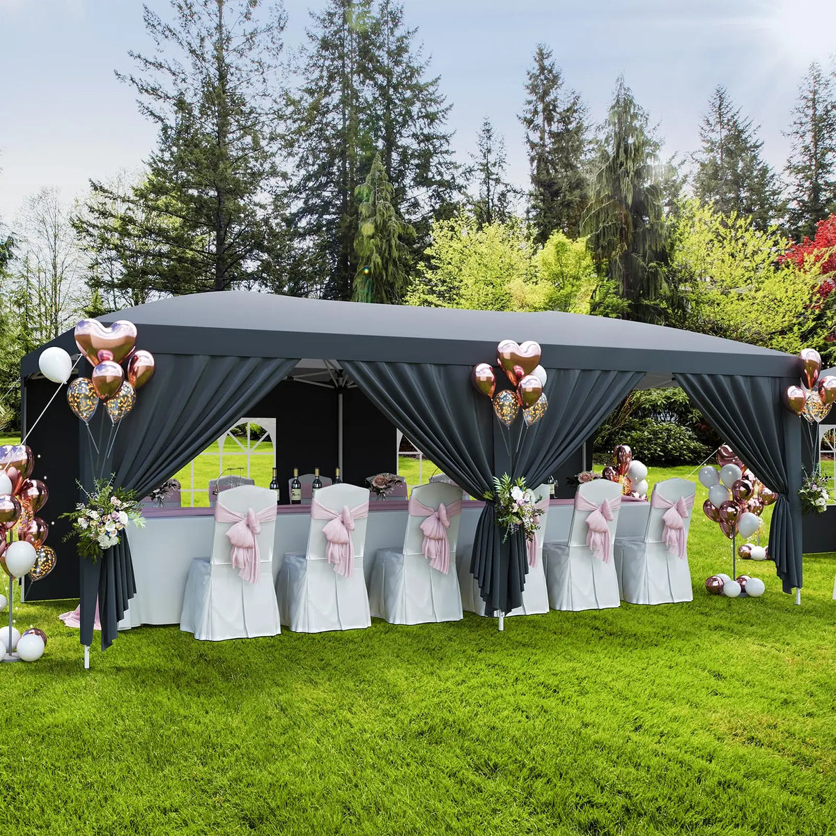 HiMISS Pop Up Canopy Tent With Removable Sidewalls Heavy Duty Waterproof