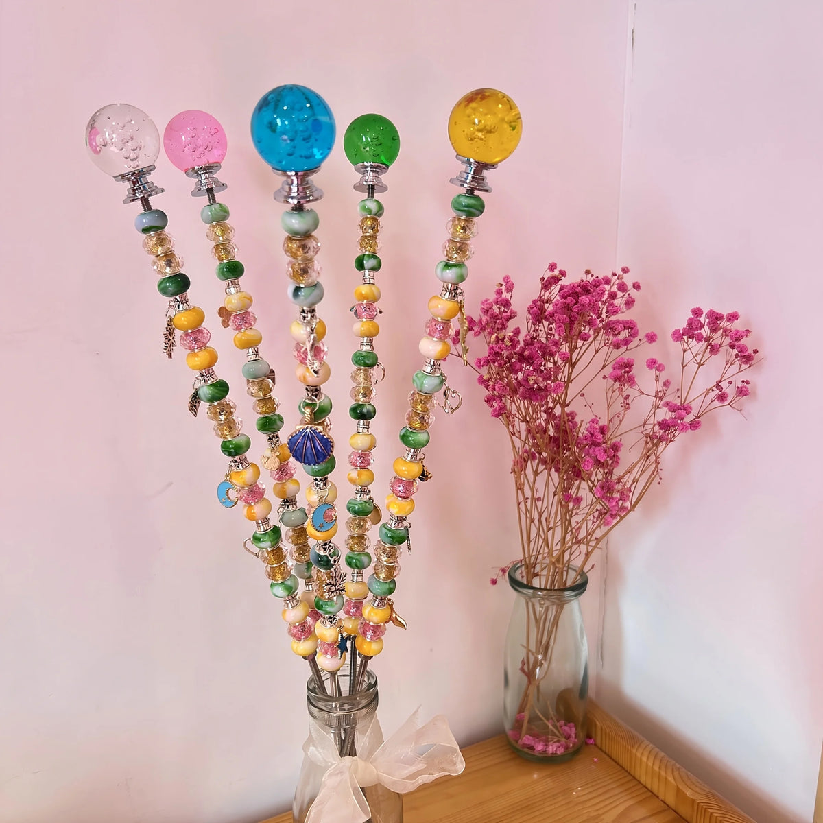 DIY Fairy Garden Magic Wand Plant Stake Bead Decor Kit