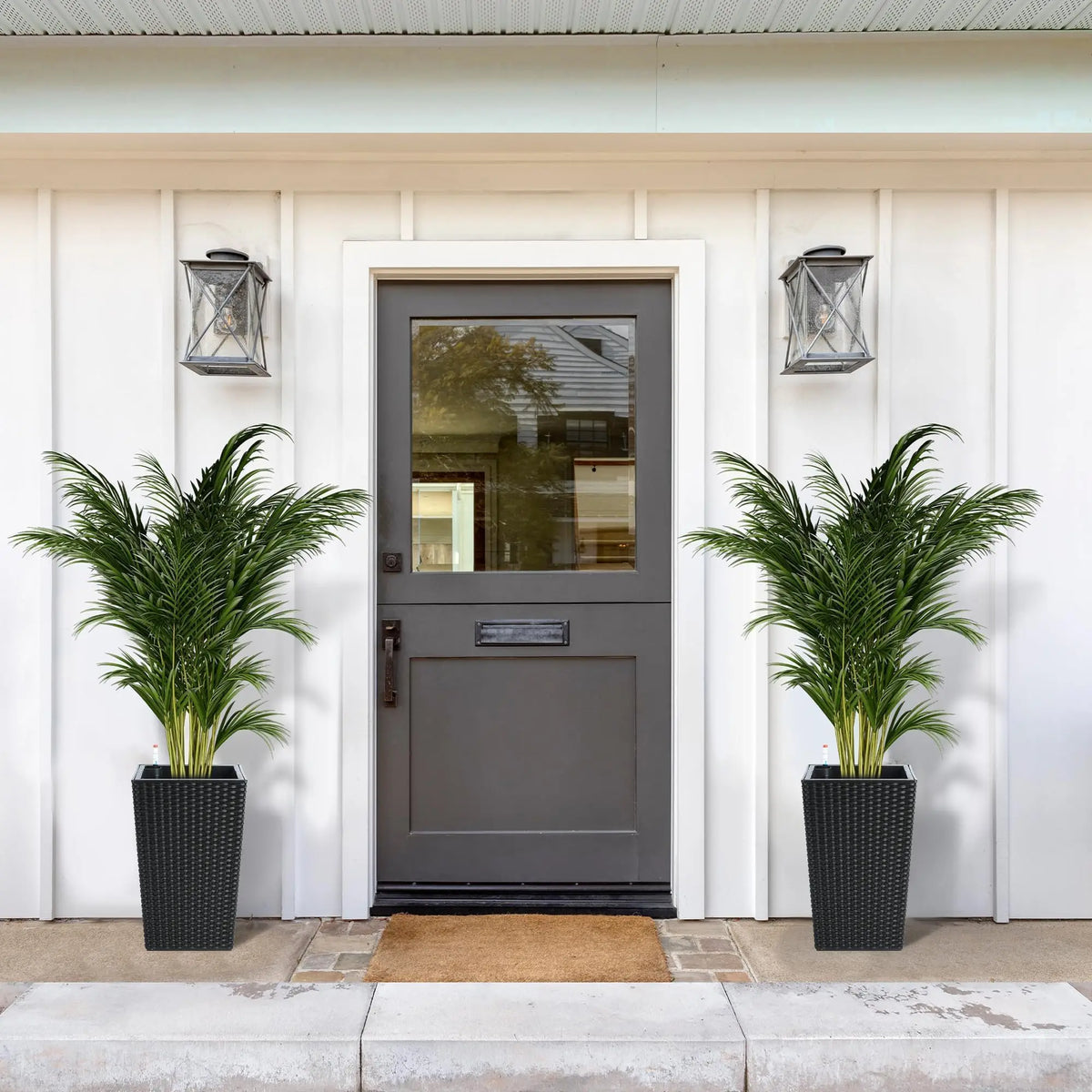 HImiss Self Watering Rattan Tall Planters For Outdoor And Indoor