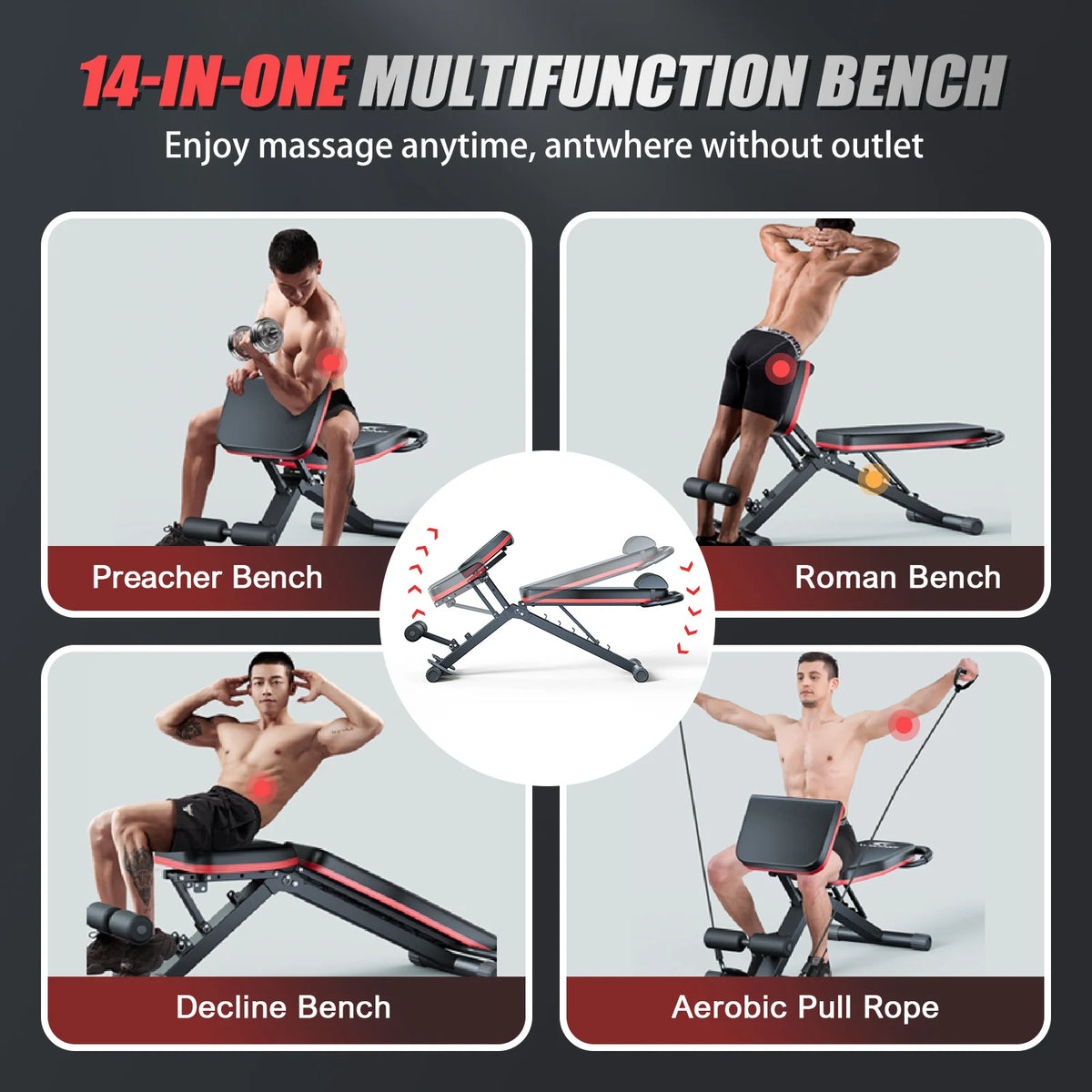 Adjustable Foldable Dumbbell Bench For Home Gym Training