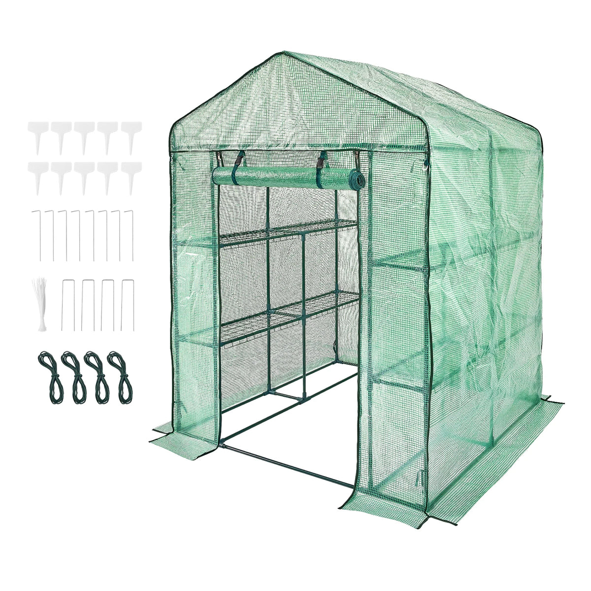 Walk In Greenhouse With Steel Frame And Polyethylene Cover