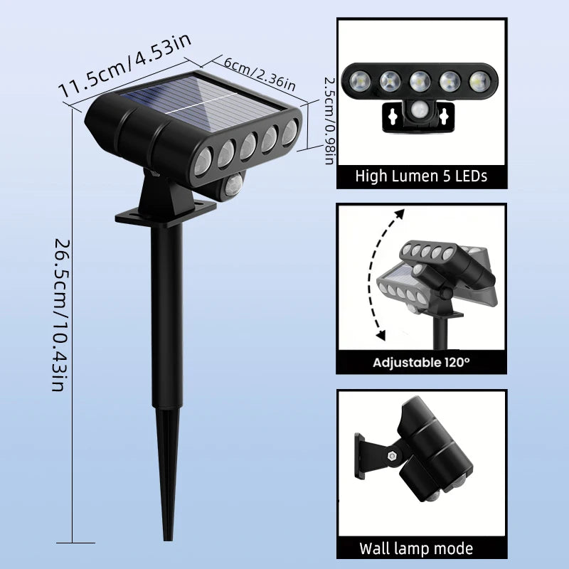 FAMCDC Solar Motion Sensor LED Wall Light Outdoor Security