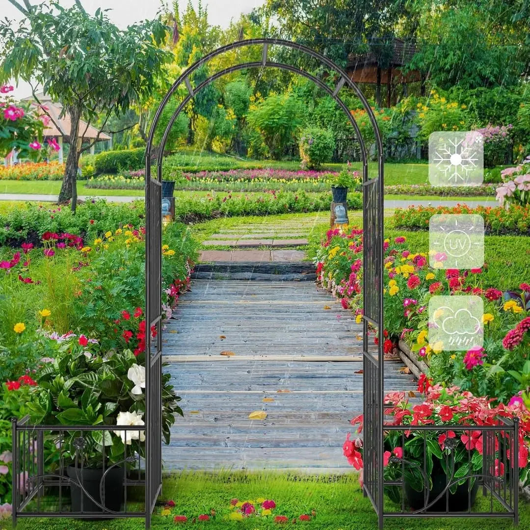 Sturdy Metal Garden Arbor Trellis Arch For Outdoor Plants