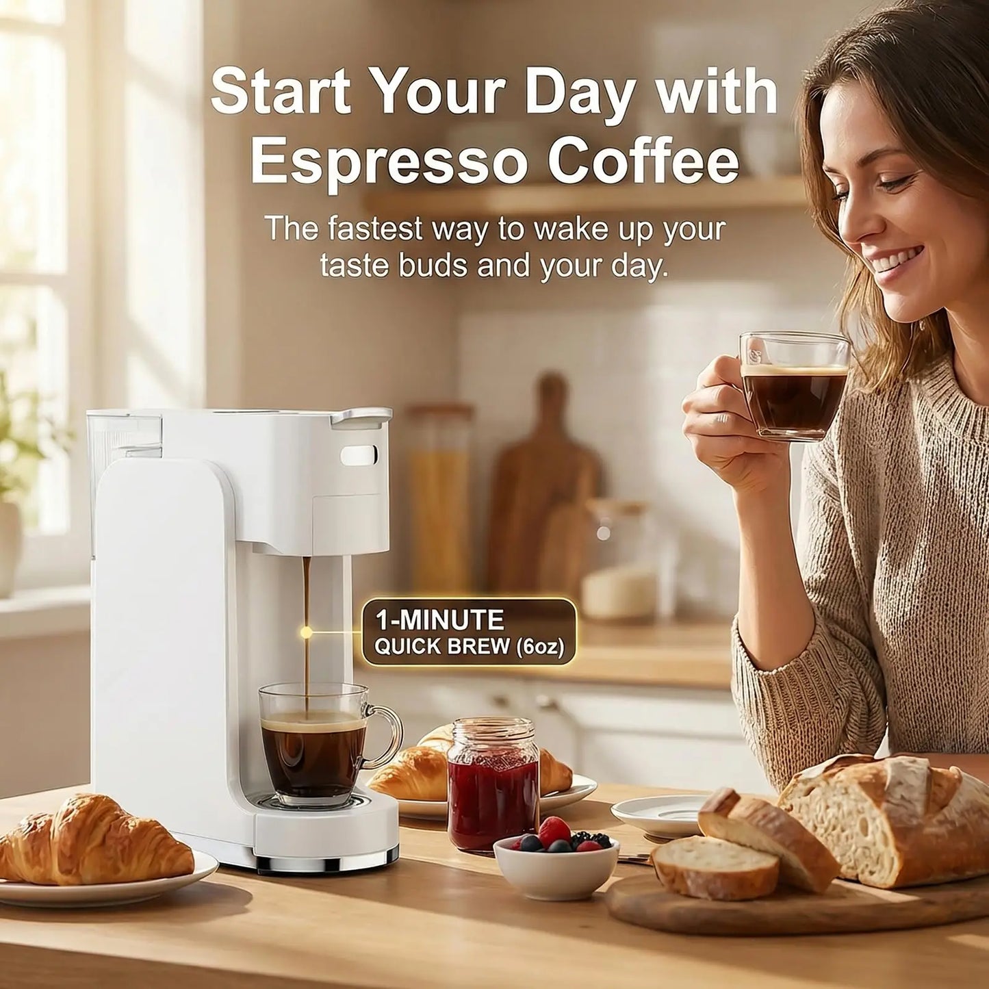 4 In 1 Customizable Brew Single Serve Espresso Coffee Maker