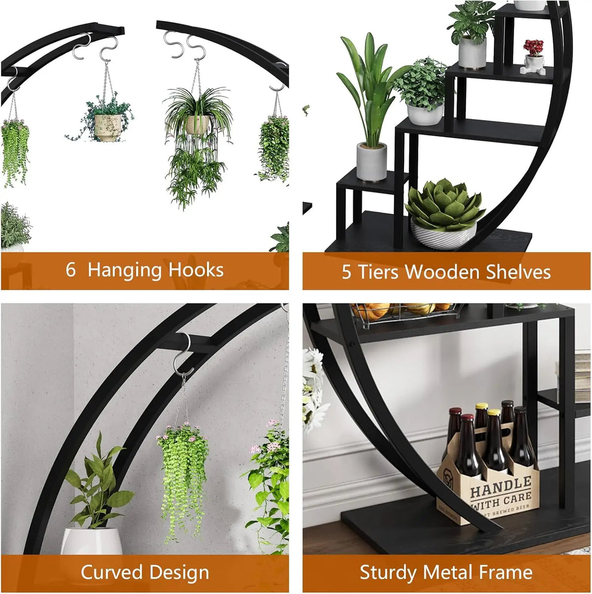 Twister Metal Plant Stand Indoor Garden Flower Rack Shelf