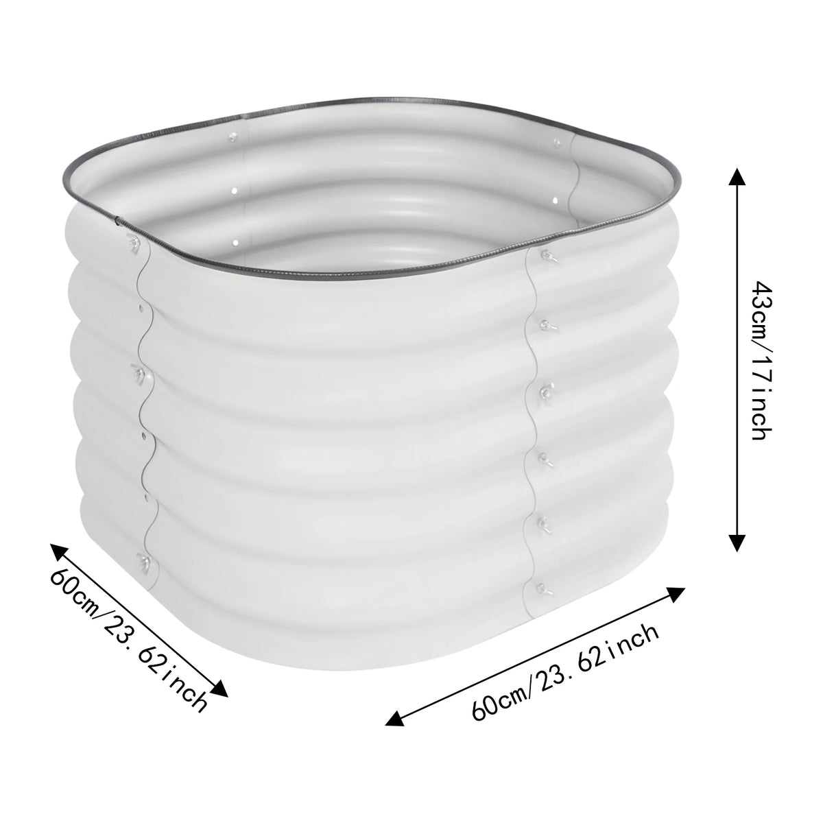 Bymaocar Round Raised Steel Garden Bed Outdoor Vegetable Planter