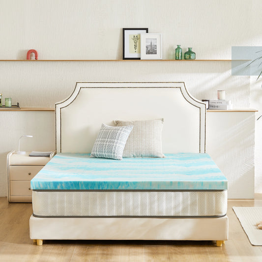 JHK Gel Memory Foam Mattress Topper For Enhanced Sleep Comfort