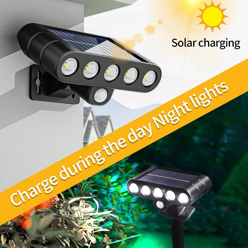 FAMCDC Solar Motion Sensor LED Wall Light Outdoor Security