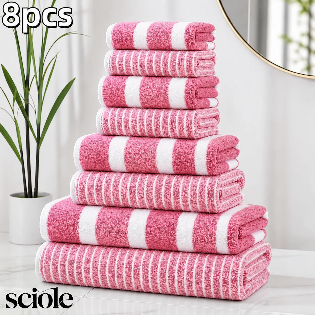Ultra Absorbent Polyester Towel Set For Bathroom Spa