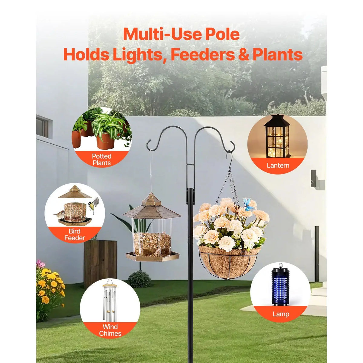 Oeny Double Shepherds Hooks For Outdoor Garden Plant Hanging