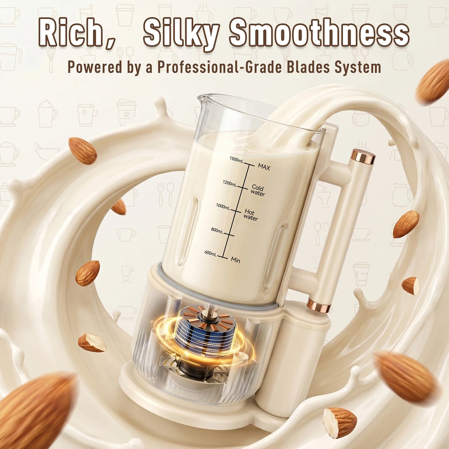 Automatic Nut Milk Maker 1500ml Plug and Play Multifunction Juicer