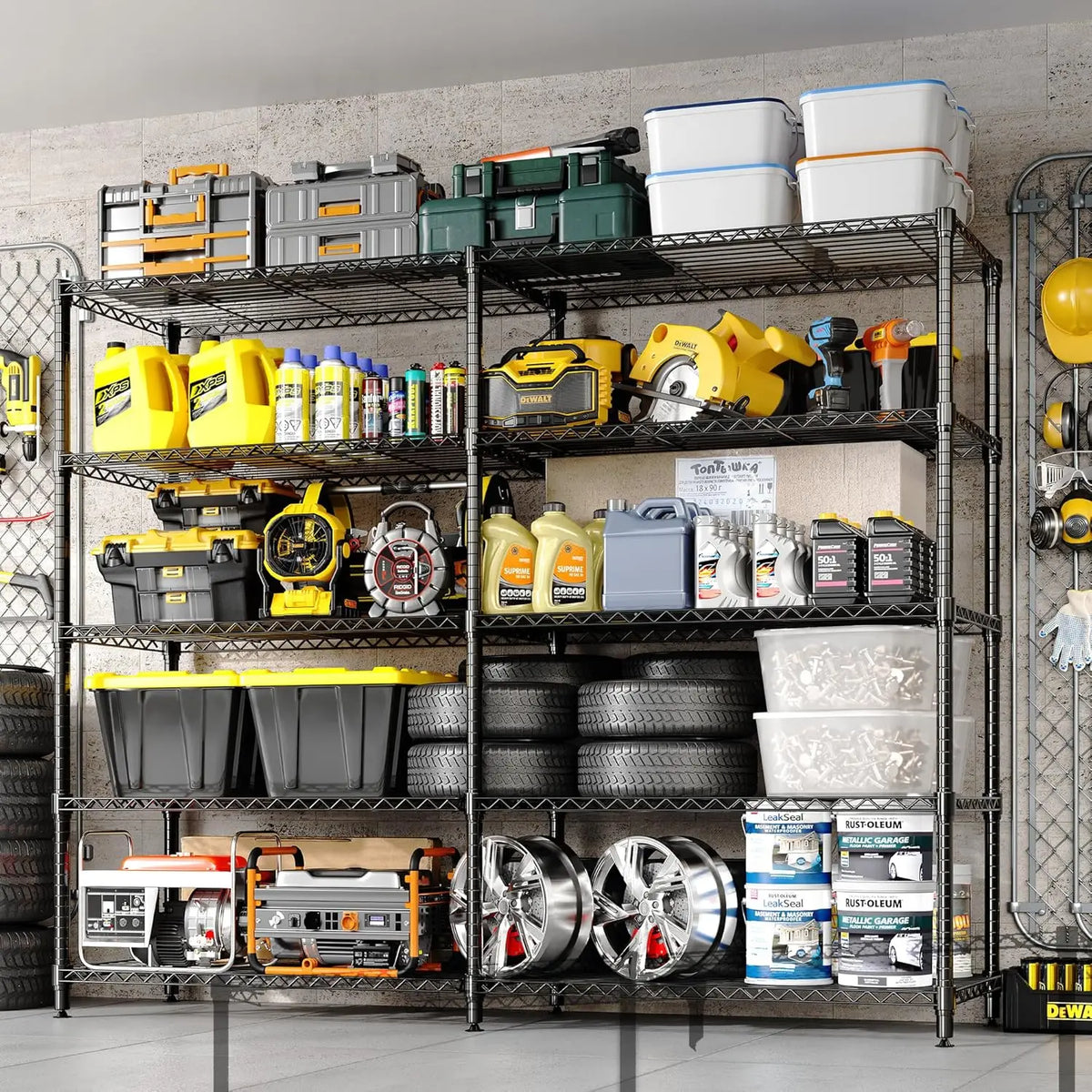Twister Heavy Duty Adjustable Metal Shelving Unit For Kitchen Garage