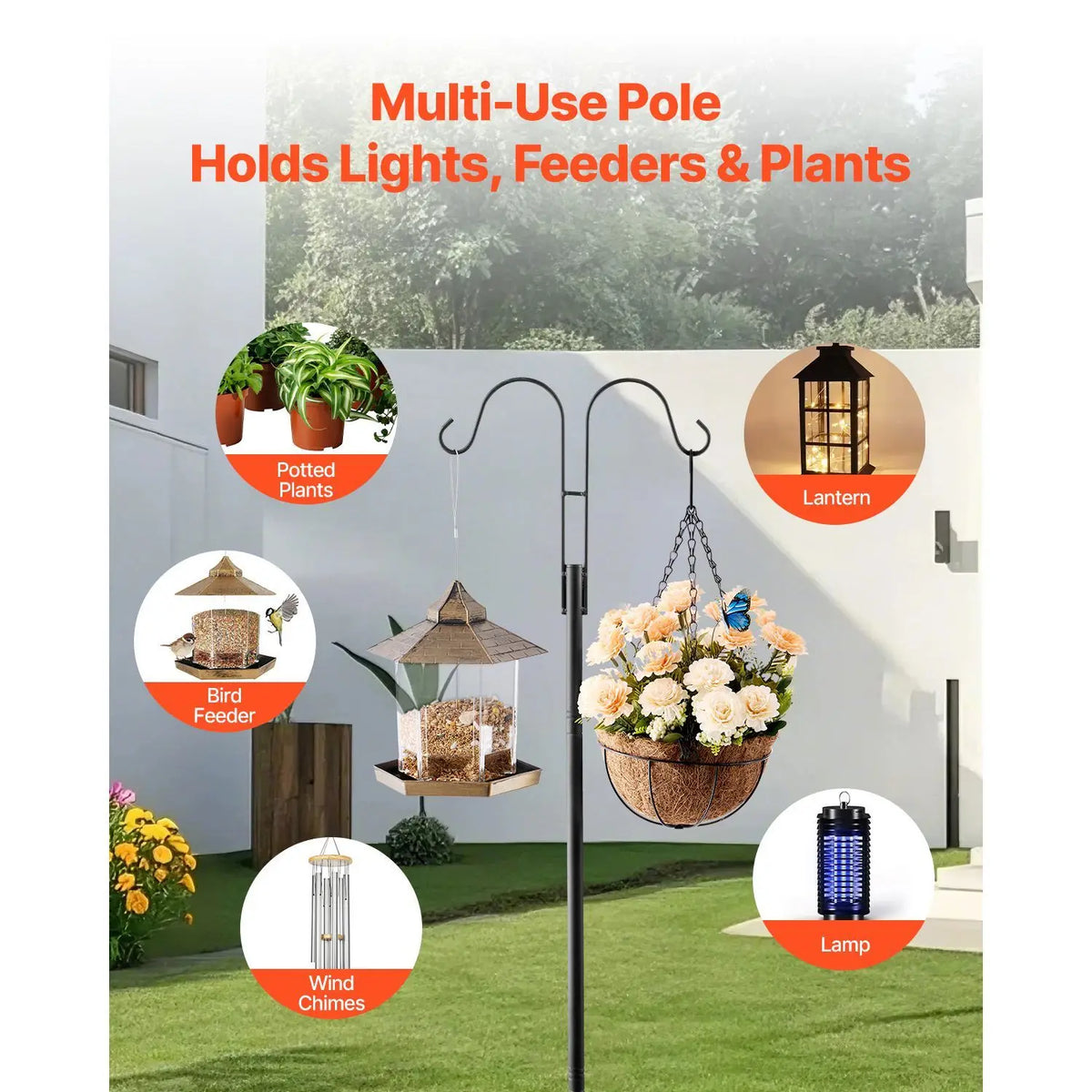 Oeny Heavy Duty Double Shepherds Hooks For Outdoor Garden