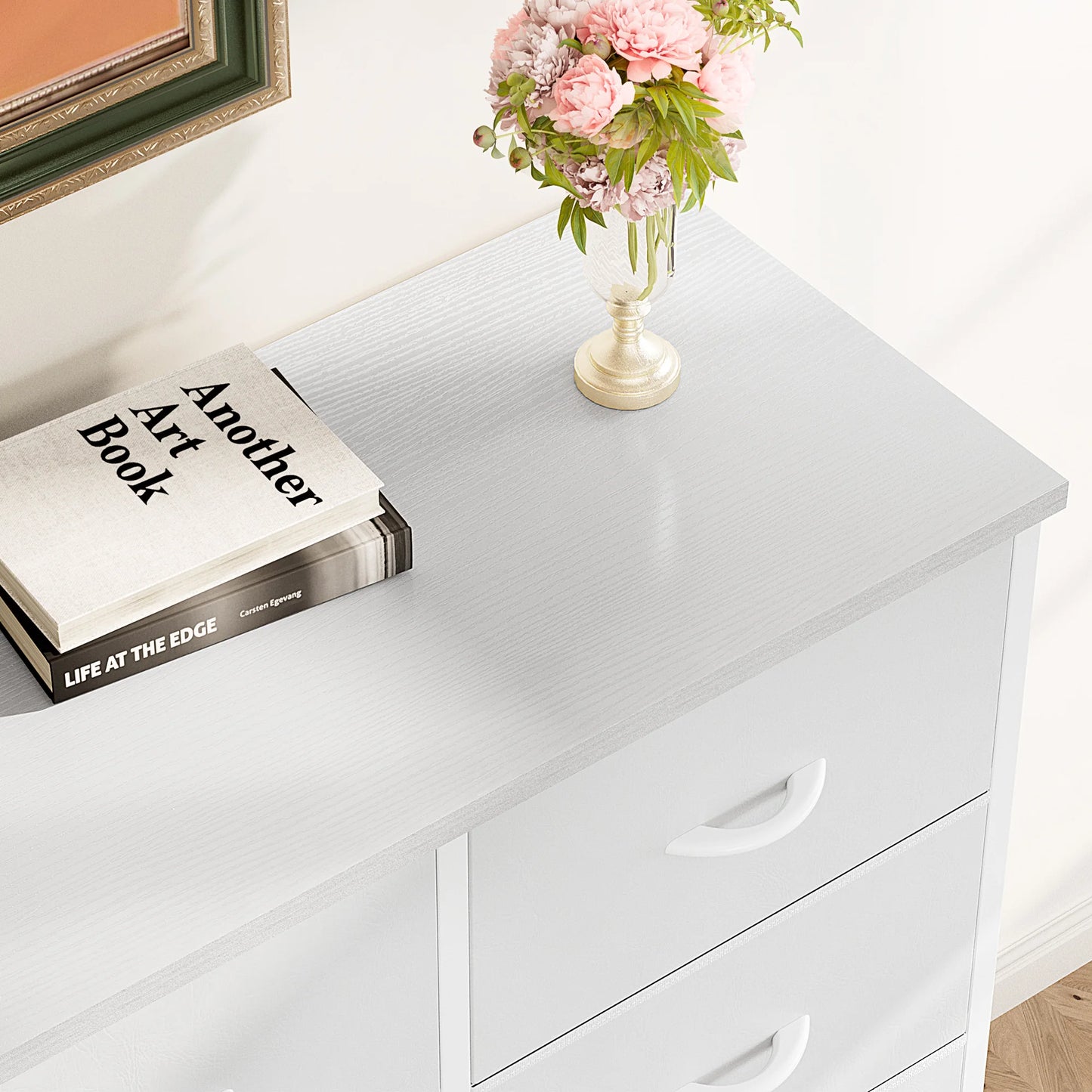 JHK Dresser Wardrobe With 8 Fabric Drawers Metal Frame Cabinet