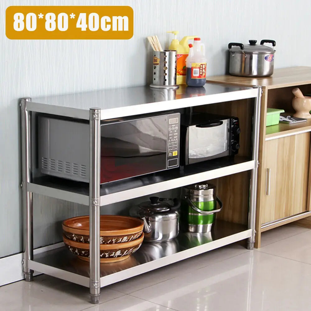 Heavy Duty Stainless Steel Storage Shelving Rack For Kitchens