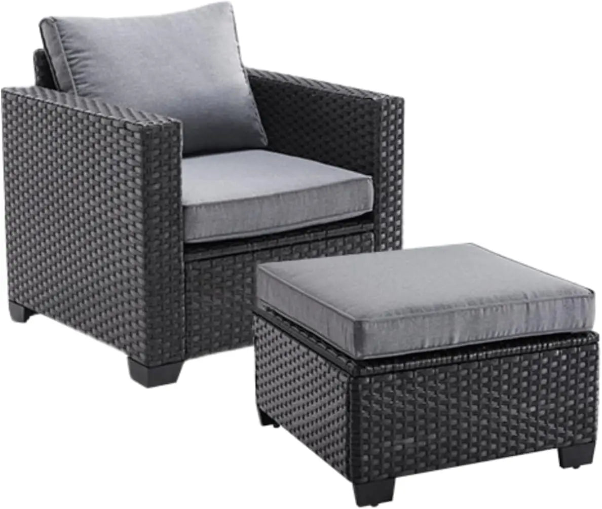 Soohow Patio Sectional Sofa Set With Ottoman Furniture Stain Resistant