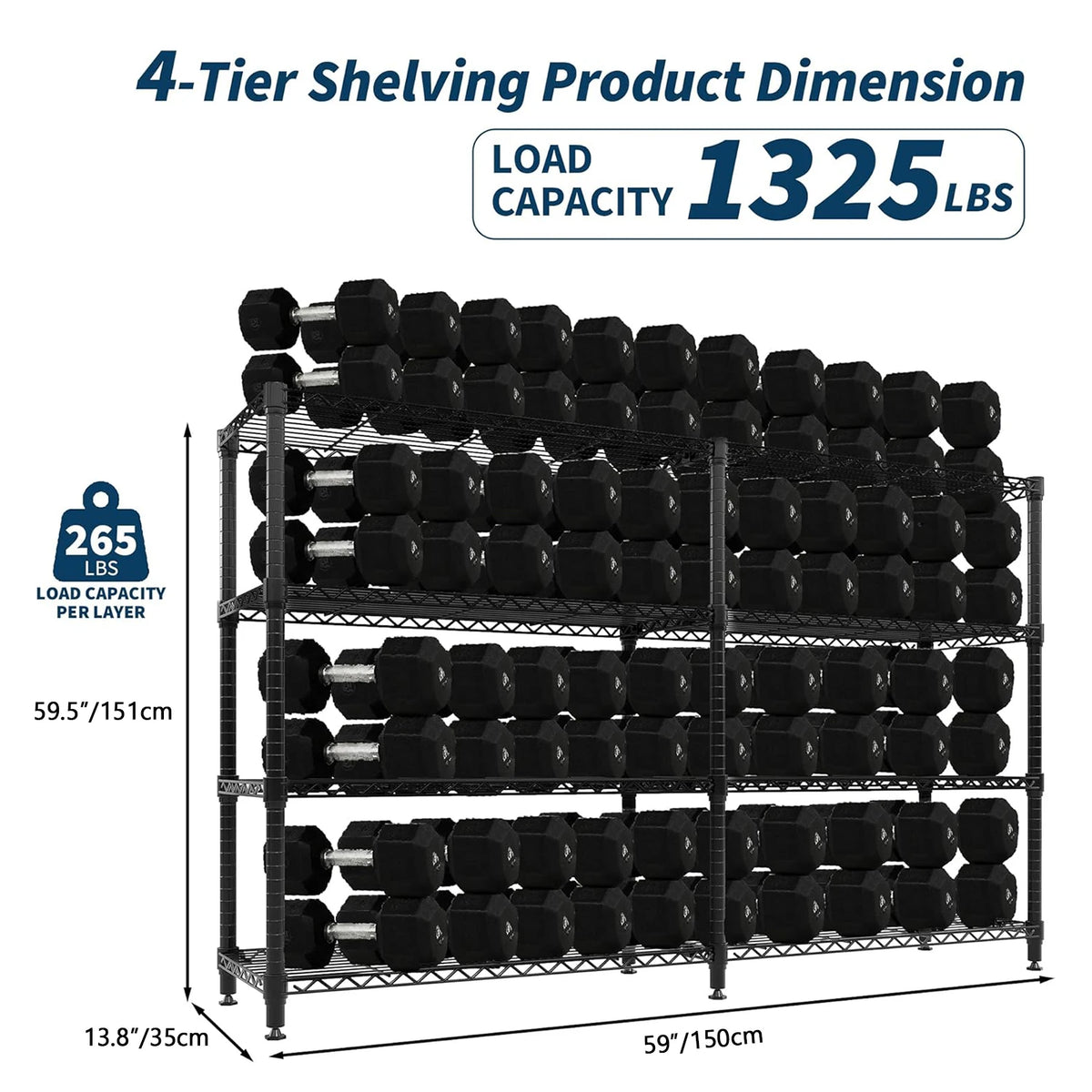 Twister Heavy Duty Adjustable Metal Shelving Unit For Kitchen Garage