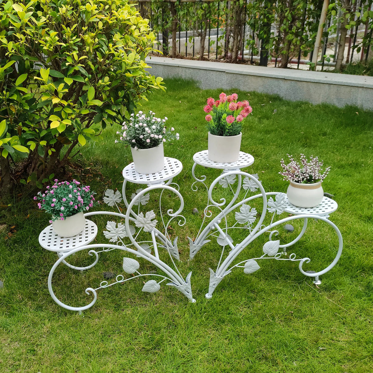 Wisfor Metal Plant Stand Display Rack For Indoor And Outdoor Garden