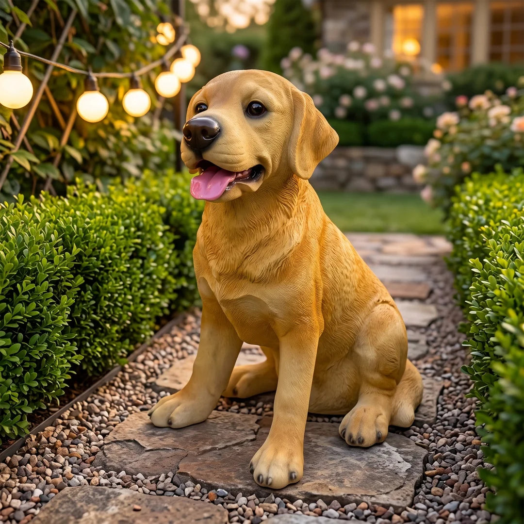 Weatherproof Resin Labrador Dog Statue For Garden Art