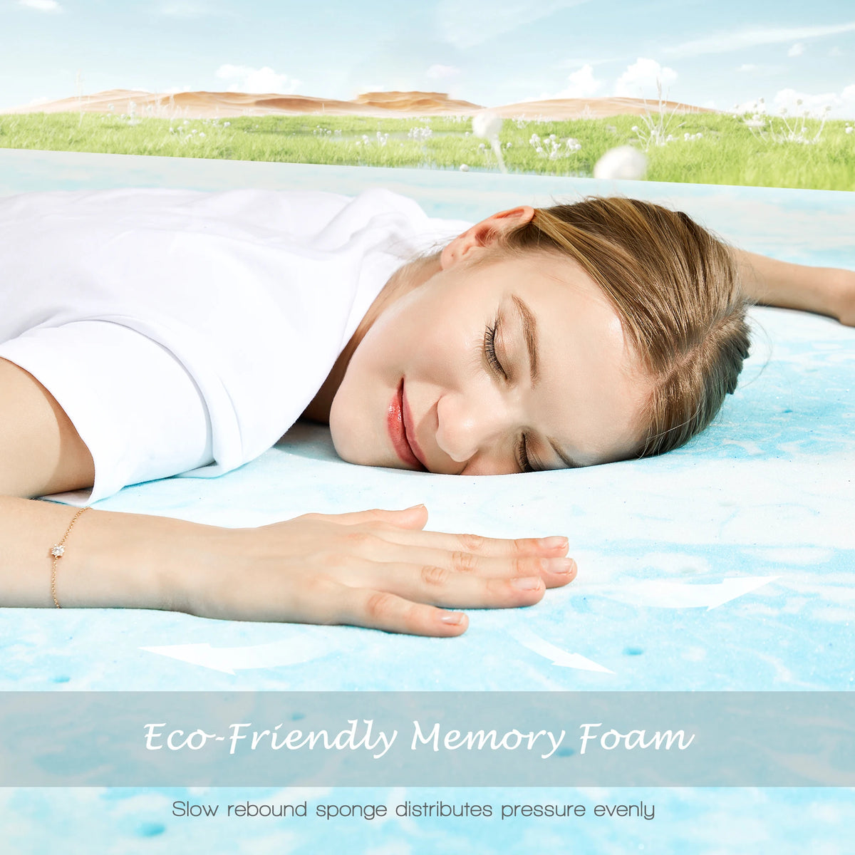 JHK Gel Memory Foam Mattress Topper For Enhanced Sleep Comfort