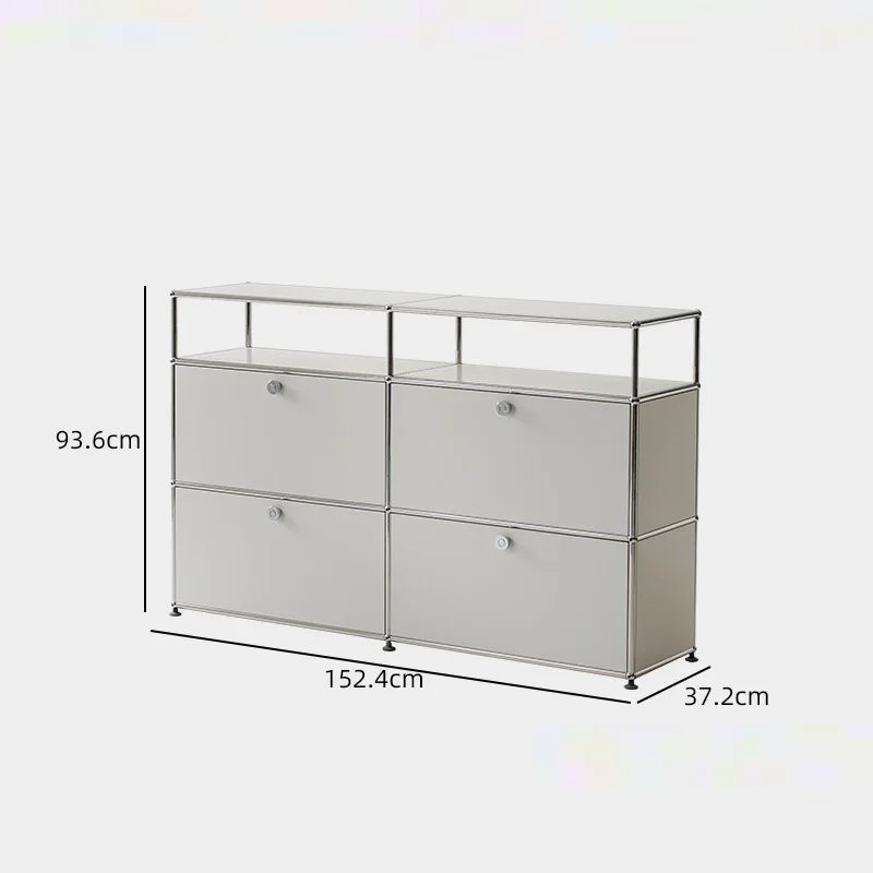 Bigcityfur TV Stand Corner Cabinet Stainless Steel Storage Display