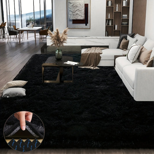 Plush Area Rug Geometric Pattern 100 Percent Polyester Living Room