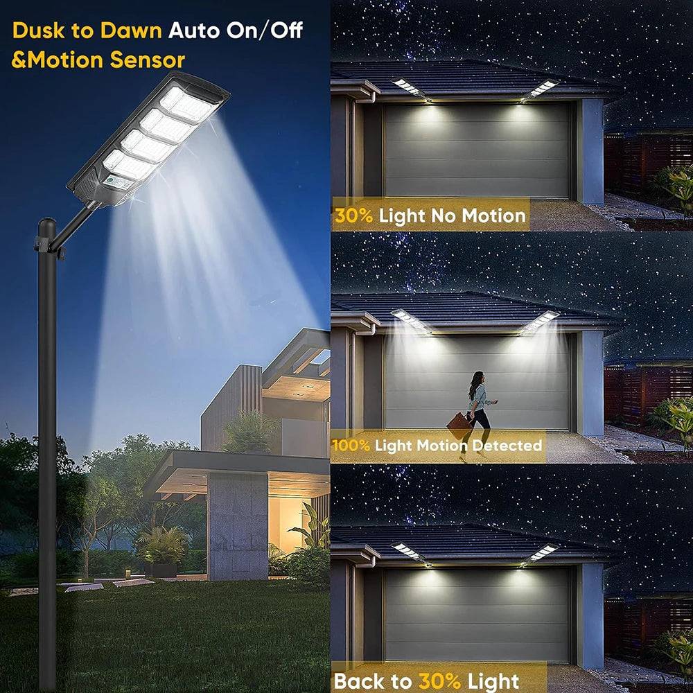 Solar LED Motion Sensor Waterproof Outdoor Garden Street Lamp