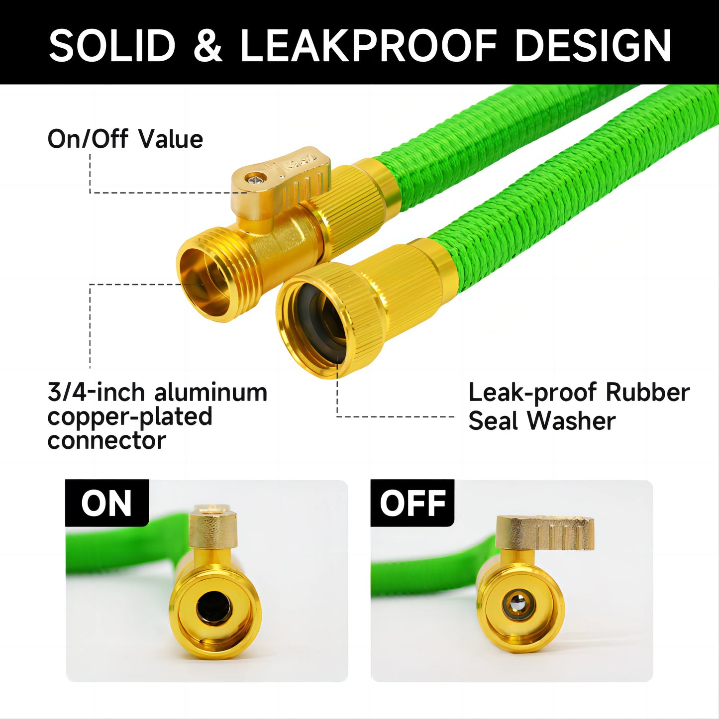 Expandable Garden Hose With Spray Nozzle And Holder