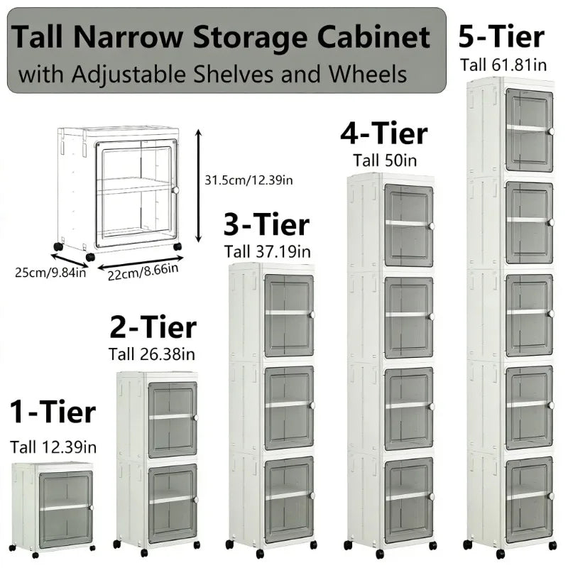 Multi Shelf Storage Cabinet Organizer For Household Organization