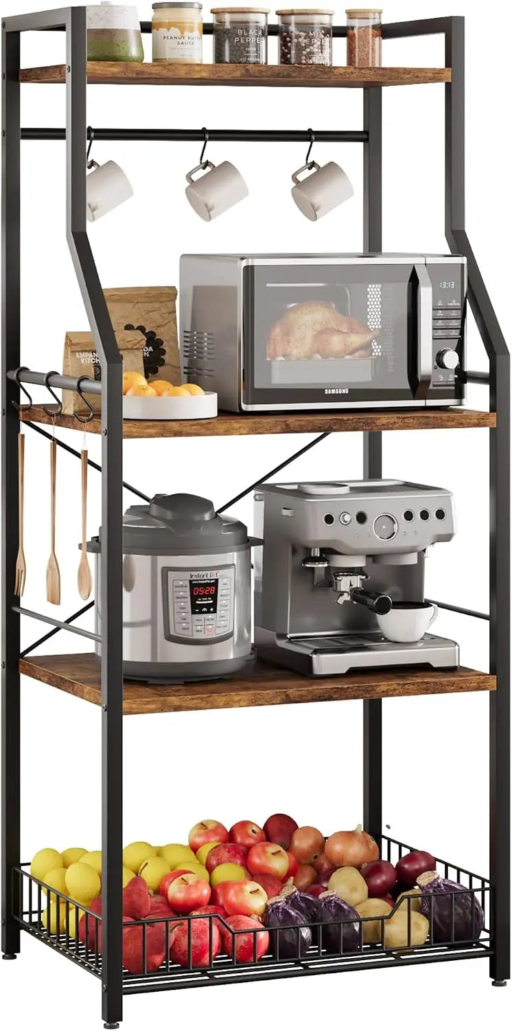 Garvee 4 Tier Metal Floor Standing Kitchen Cookware Rack