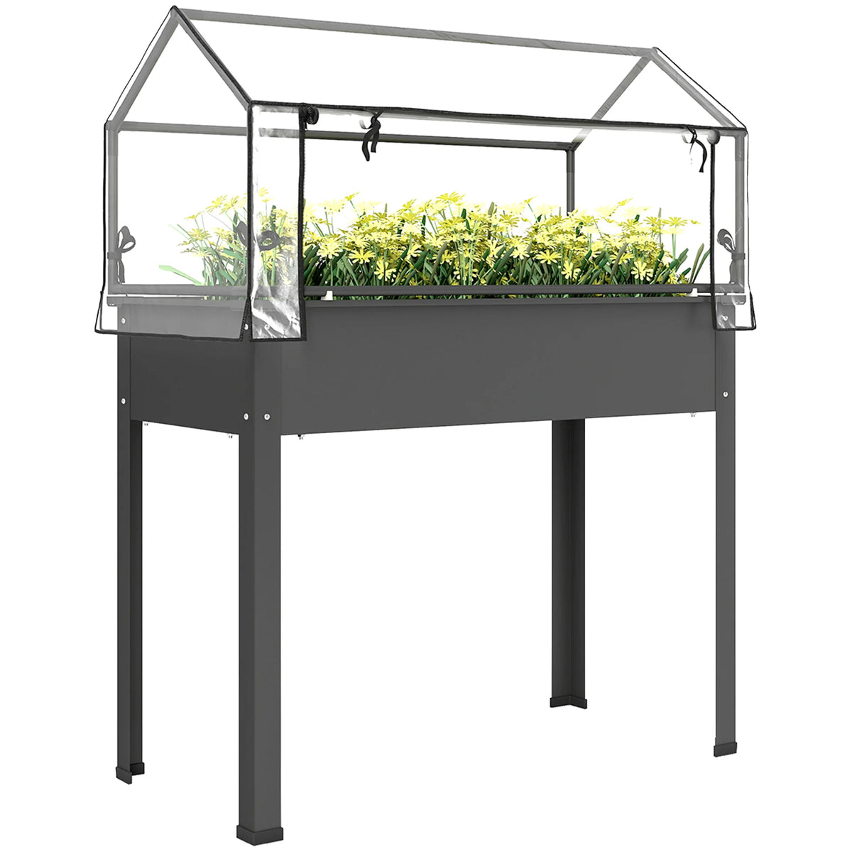 Outsunny Protective Raised Garden Bed With Greenhouse Cover