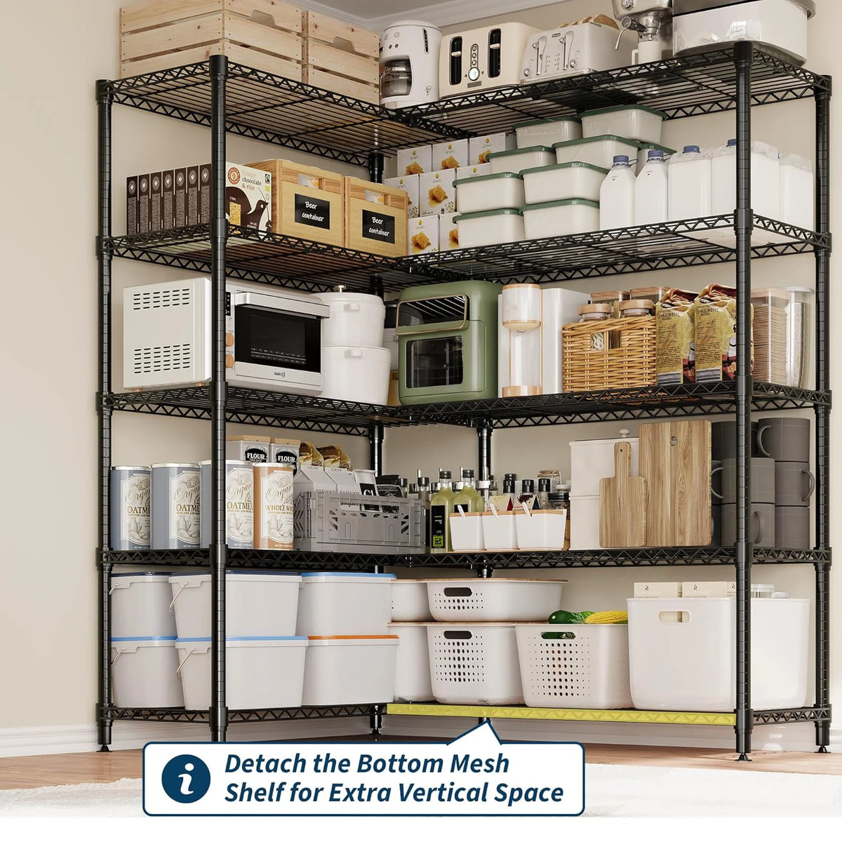 Twister Heavy Duty Adjustable Metal Shelving Unit For Kitchen Garage