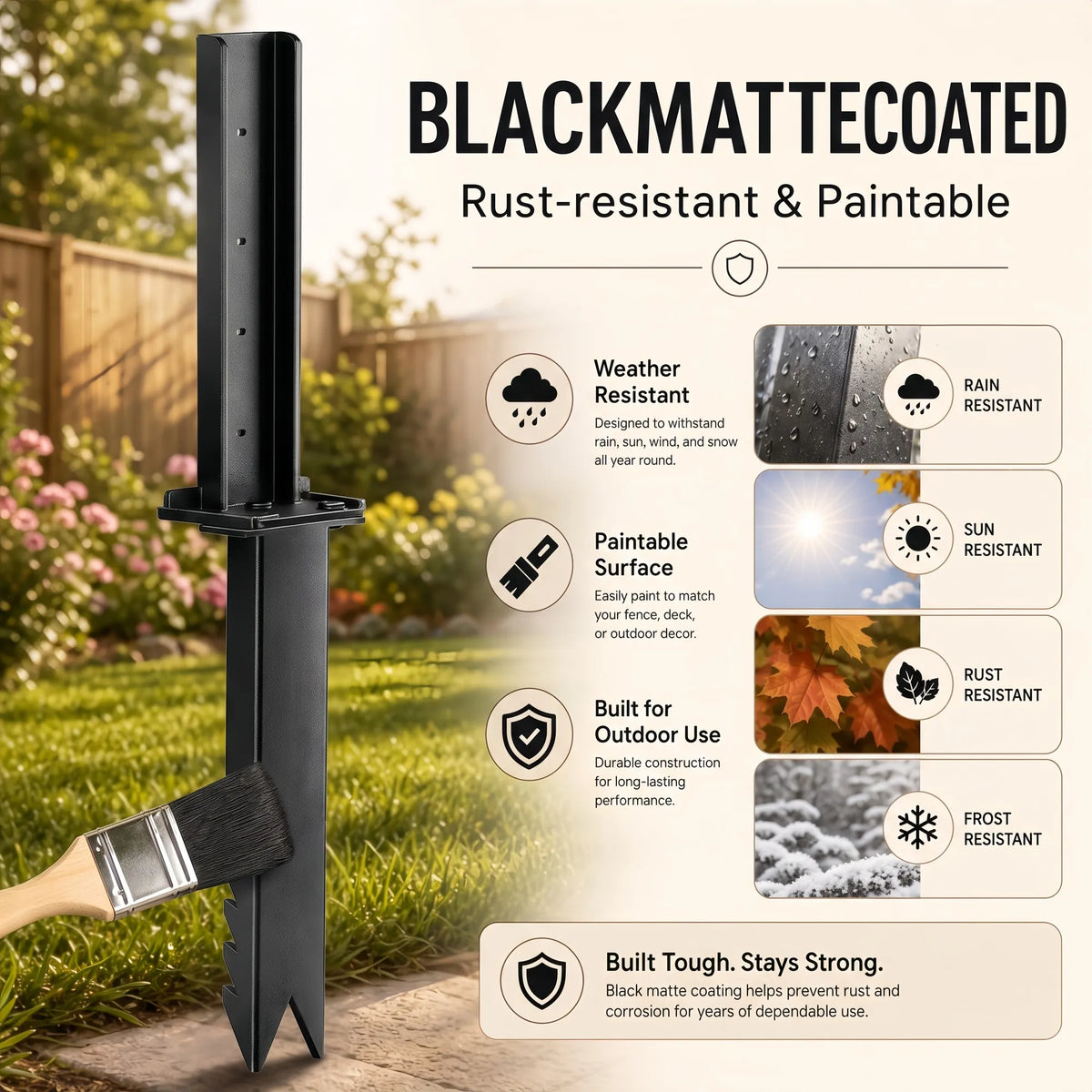 Heavy Duty Steel Fence Post Repair Kit With Anchor