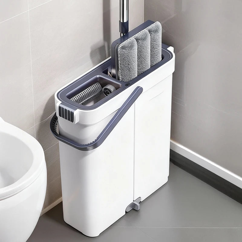 Joybos Self-Wringing Mop Bucket Set With Hair Scraper and Pads